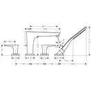 Смеситель на борт ванны Hansgrohe PuraVida (цвет - хром/белый) (15446400) фото 2 Aquada.com.ua