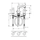 Смеситель для раковины на 3 отверстия Hansgrohe Metropol Classic (цвет - хром/золото), с донным клапаном (31304090) фото 2 Aquada.com.ua