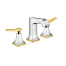 Смеситель для раковины на 3 отверстия Hansgrohe Metropol Classic (цвет - хром/золото), с донным клапаном (31330090) фото 1 Aquada.com.ua