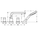Смеситель на борт ванны Hansgrohe Metris S (цвет - хром), излив 22 см (31447000) фото 2 Aquada.com.ua