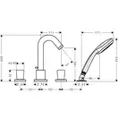 Смеситель на борт ванны Hansgrohe Logis (цвет - хром) (71314000) фото 2 Aquada.com.ua