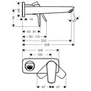 Смеситель для раковины настенный Hansgrohe Talis E (цвет - чёрный матовый), излив 225 мм (71734670) фото 2 Aquada.com.ua