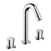 Смеситель для раковины, двухвентильный Hansgrohe Logis (цвет - хром), донным клапаном (71133000)
