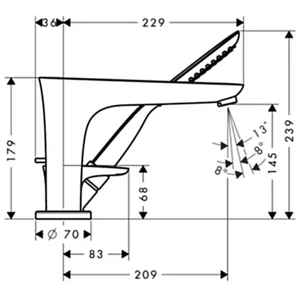 Смеситель на борт ванны Hansgrohe PuraVida (цвет - хром/белый) (15432400) фото 2 Aquada.com.ua
