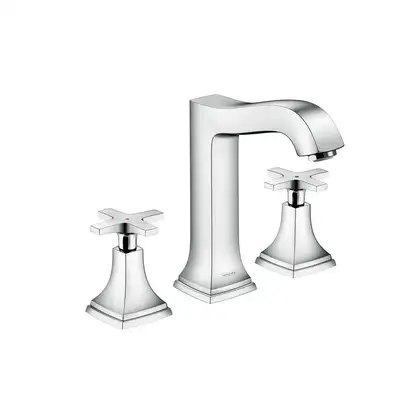 Смеситель для раковины на 3 отверстия Hansgrohe Metropol Classic (цвет - хром), с донным клапаном (31307000) фото 1 Aquada.com.ua