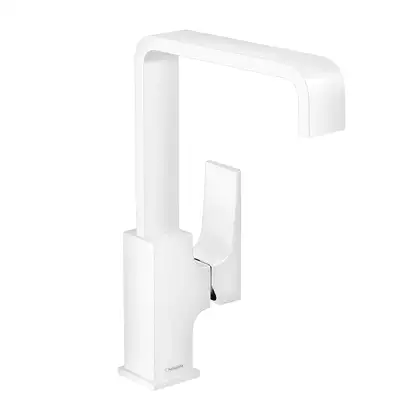 Смеситель для раковины Hansgrohe Metropol (цвет - белый матовый), с донным клапаном Push-Open (32511700) фото 1 Aquada.com.ua