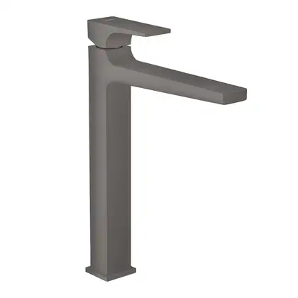 Смеситель для раковины высокий Hansgrohe Metropol (цвет - матовый чёрный хром), с донным клапаном Push-Open (32512340) фото 1 Aquada.com.ua