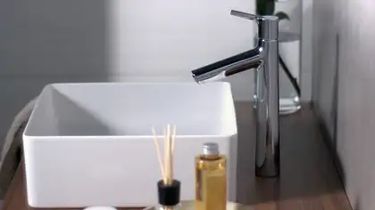 Смеситель для раковины, однорычажный Hansgrohe Talis S (цвет - хром), с донным клапаном (72031000) фото 2 Aquada.com.ua