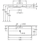 Раковина мебельная 120 х 47 см Villeroy & Boch Collaro (альпийский белый, без перелива) (4A33C201) фото 2 Aquada.com.ua