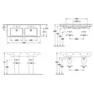 Раковина двойная Villeroy & Boch Subway 1300 х 470 мм (7175D001) фото 2 Aquada.com.ua