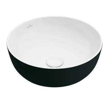 Раковина накладная на столешницу Villeroy & Boch Artis Ø 43 см, white/black (417943BCT8) фото 1 Aquada.com.ua