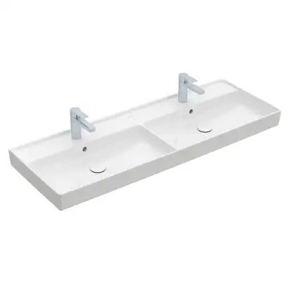 Двойная раковина 130 х 47 см Villeroy & Boch Collaro (альпийский белый, без перелива) (4A34D101) фото 1 Aquada.com.ua