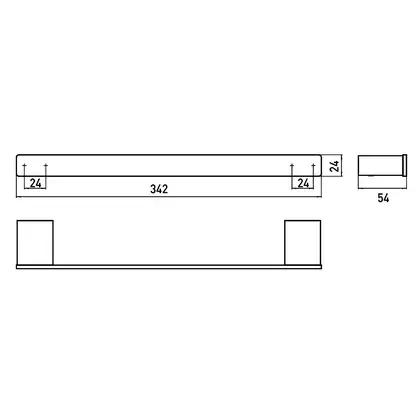 Полотенцедержатель 342 мм Emco Loft Black, чёрный матовый (057013330) фото 2 Aquada.com.ua