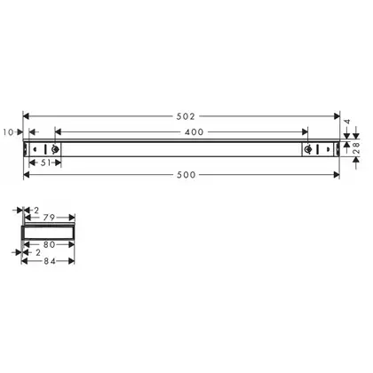 Полочка для душа Hansgrohe Rainfinity Shelf 500 (цвет - хром) (26844000) фото 2 Aquada.com.ua