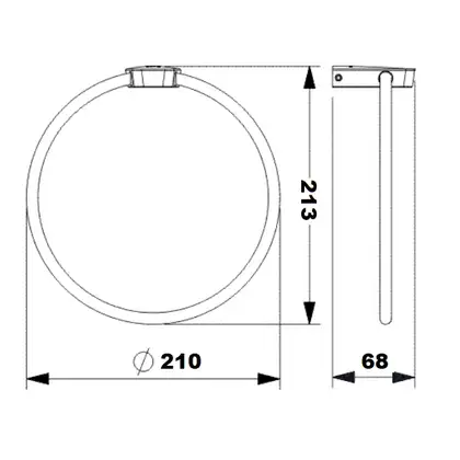 Полотенцедержатель-кольцо Ø 558 мм Sonia S6 Black, чёрный матовый (168224) фото 3 Aquada.com.ua