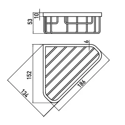 Мыльница-сетка угловая 134 х 134 х 53 мм Emco System 2 (цвет - хром) (354500107) фото 2 Aquada.com.ua