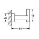 Крючок Grohe Essentials Cube, тёмный графит, матовый (40511AL1) фото 2 Aquada.com.ua