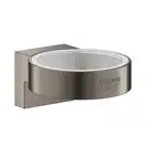 Держатель для стакана или мыльницы Grohe Selection, тёмный графит, матовый/стекло матовое (41027AL0) фото 1 Aquada.com.ua