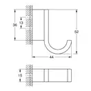 Крючок Grohe Selection, тёмный графит, матовый (41039AL0) фото 2 Aquada.com.ua