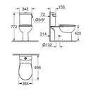 Унитаз наполный Grohe Bau Ceramic, безоободковый с сиденьем Soft Close и бачком (39346000) фото 2 Aquada.com.ua
