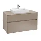 Тумба под умывальник 100 см Villeroy & Boch Collaro (Truffle Grey) умывальник в центре (C01600VG) фото 1 Aquada.com.ua