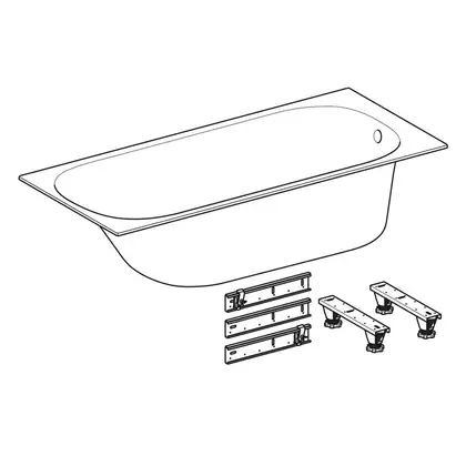 Ванна акриловая 70 х 160 см Geberit Soana Slim rim с ножками (554.001.01.1) фото 3 Aquada.com.ua