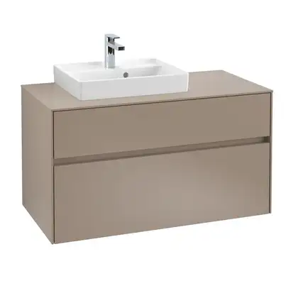 Тумба под умывальник 100 см Villeroy & Boch Collaro (Truffle Grey) умывальник слева (C01400VG) фото 1 Aquada.com.ua