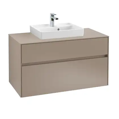 Тумба под умывальник 100 см Villeroy & Boch Collaro (Truffle Grey) умывальник в центре (C01600VG) фото 1 Aquada.com.ua