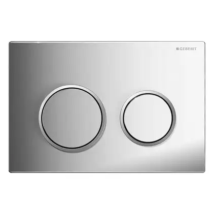 Смывная клавиша Geberit Omega 20, двойной смыв (пластик глянцевый хром/матовый хром/глянцевый хром) (115.085.KH.1) фото 1 Aquada.com.ua