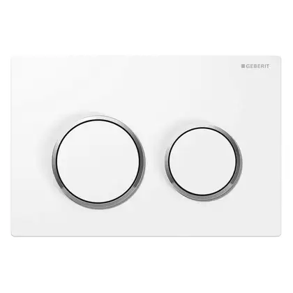 Смывная клавиша Geberit Omega 20, двойной смыв (пластик белый/глянцевый хром/белый) (115.085.KJ.1) фото 1 Aquada.com.ua