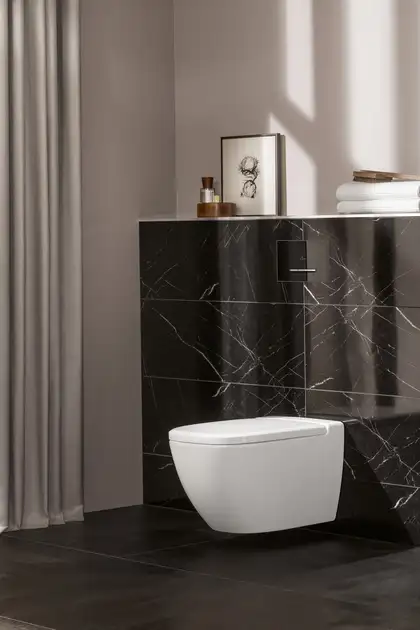 Клавиша смыва Villeroy & Boch ViConnect (стекло - Glass Glossy Black) (922160RB) фото 3 Aquada.com.ua