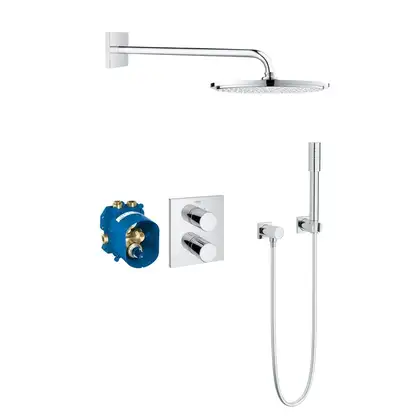 Душевая система скрытого монтажа с термостатом Grohe Grohtherm 3000 Cosmopolitan (цвет - хром) (34627000) фото 2 Aquada.com.ua