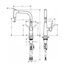 Смеситель для кухни, однорычажный Hansgrohe Metris (цвет - сталь) (14834800) фото 2 Aquada.com.ua