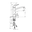Смеситель для кухни, однорычажный Hansgrohe Logis (цвет - хром), с запорным вентилем для посудомоечной машины (71834000) фото 2 Aquada.com.ua