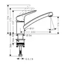 Смеситель для кухни, однорычажный Hansgrohe Logis (цвет - хром) (71837000) фото 2 Aquada.com.ua