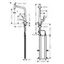 Смеситель для кухни Hansgrohe Metris Select 320 1jet, sBox (цвет - сталь), с вытяжным душем (73803800) фото 2 Aquada.com.ua