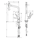 Смеситель для кухни Hansgrohe Metris Select 320 2jet (цвет - сталь), с вытяжным душем (73820800) фото 2 Aquada.com.ua