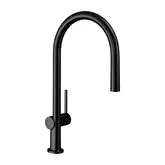 Кухонний змішувач Hansgrohe Talis 210 1jet з витяжним виливом Sbox, чорний матовий (72803670)
