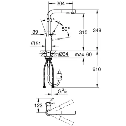 Смеситель для кухни Grohe Essence (30270DL0) фото 2 Aquada.com.ua
