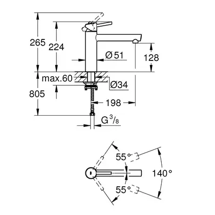 Смеситель для кухни Grohe Concetto (цвет - хром) (31210001) фото 2 Aquada.com.ua