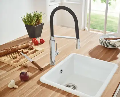 Смеситель для кухни Grohe Concetto (цвет - хром/чёрный) (31491000) фото 3 Aquada.com.ua