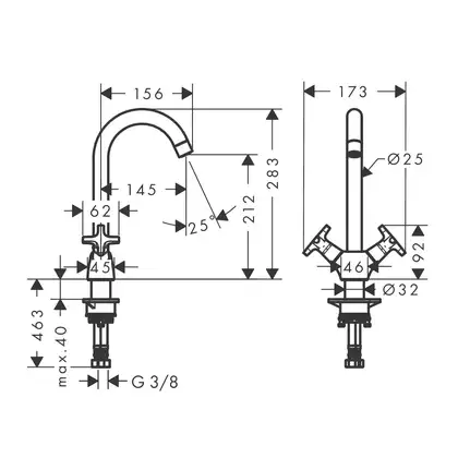 Смеситель для кухни Hansgrohe Logis M32 220, 1jet (цвет - хром) (71285000) фото 2 Aquada.com.ua