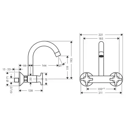 Смеситель для кухни Hansgrohe Logis M32 (цвет - хром) (71286000) фото 2 Aquada.com.ua