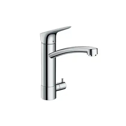 Смеситель для кухни, однорычажный Hansgrohe Logis (цвет - хром), с запорным вентилем для посудомоечной машины (71834000) фото 1 Aquada.com.ua