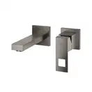 Смеситель для раковины настенный Grohe Eurocube S-Size (цвет - тёмный графит, матовый), вынос 171 мм (19895AL0) фото 2 Aquada.com.ua