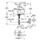 Смеситель для раковины высокий Grohe Concetto (цвет - хром), с донным клапаном (23739001) фото 2 Aquada.com.ua