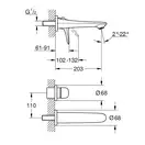 Смеситель для раковины на два отверстия Grohe Solid Eurostyle M-Size (цвет - хром) вынос 203 мм (29097003) фото 2 Aquada.com.ua
