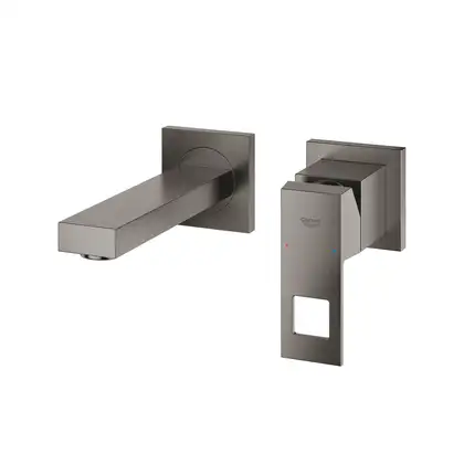 Смеситель для раковины настенный Grohe Eurocube S-Size (цвет - тёмный графит, матовый), вынос 171 мм (19895AL0) фото 2 Aquada.com.ua