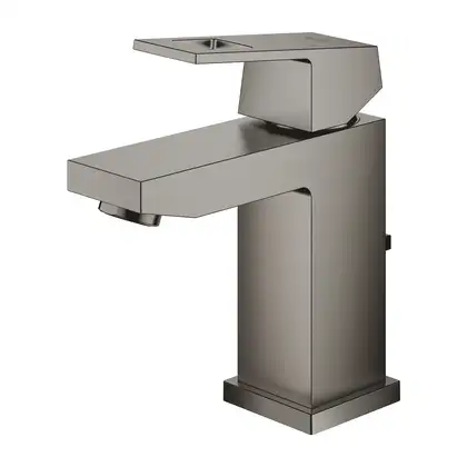 Смеситель для раковины Grohe Eurocube S-Size (цвет - тёмный графит, матовый), с донным клапаном (23127AL0) фото 4 Aquada.com.ua