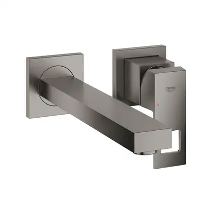 Смеситель для раковины настенный Grohe Eurocube M-Size (цвет - тёмный графит, матовый), вынос 231 мм (23447AL0) фото 1 Aquada.com.ua